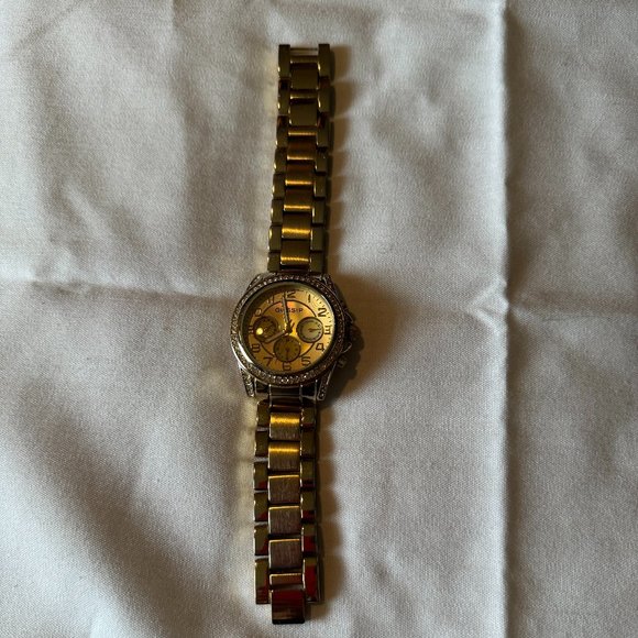 Gossip Goldtone w/Rhinestone Dial Chronography Watch - Picture 2 of 10